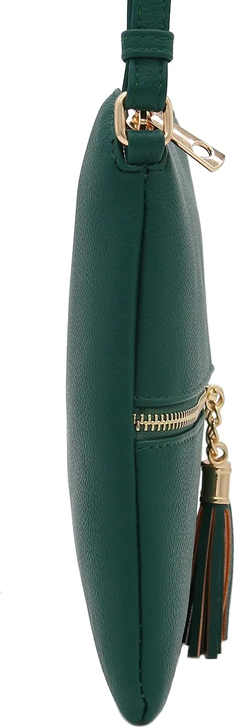 DELUXITY Lightweight Medium Crossbody Bag with Tassel