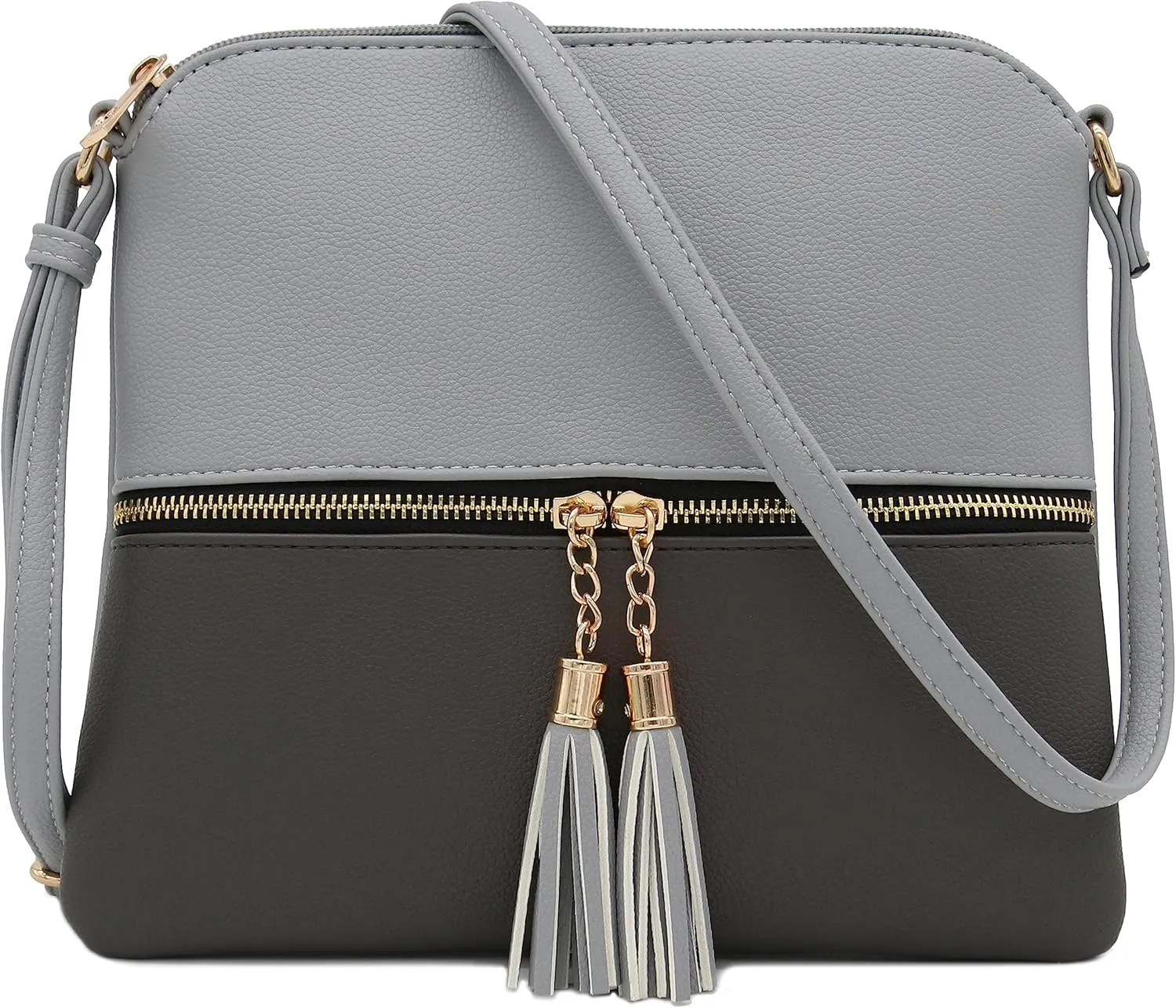 DELUXITY Lightweight Medium Crossbody Bag with Tassel
