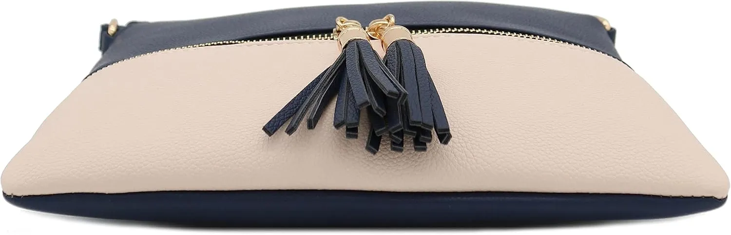DELUXITY Lightweight Medium Crossbody Bag with Tassel