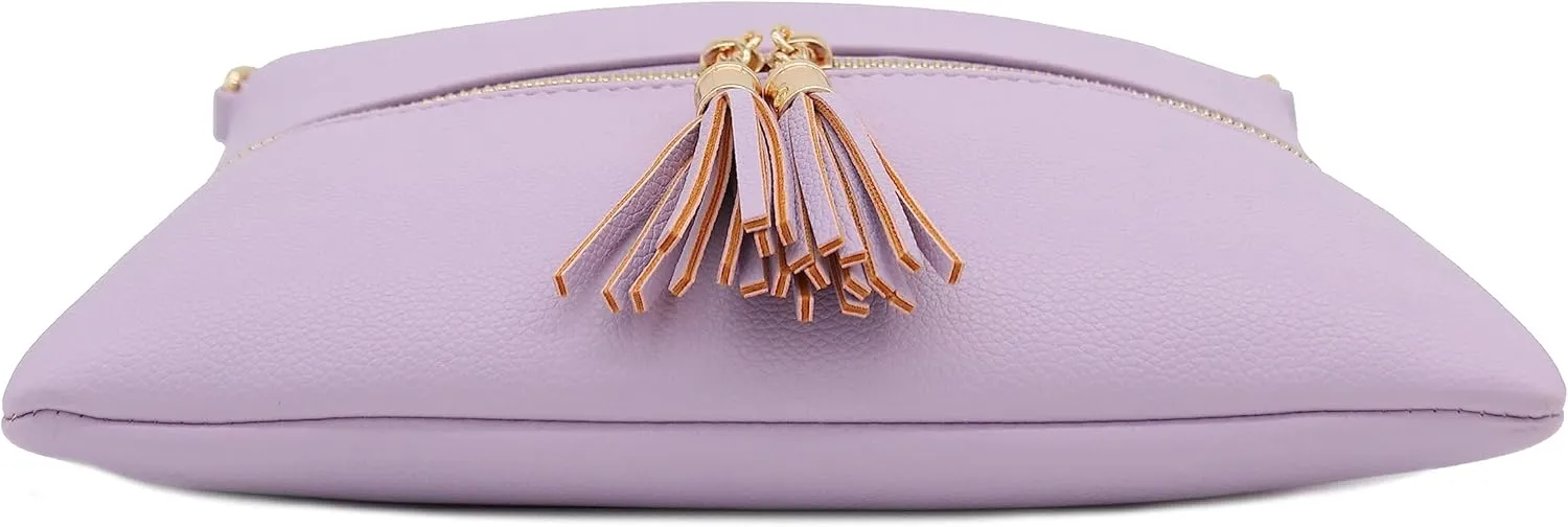 DELUXITY Lightweight Medium Crossbody Bag with Tassel