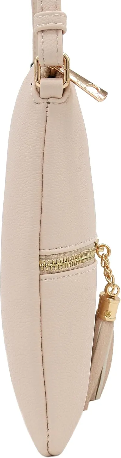 DELUXITY Lightweight Medium Crossbody Bag with Tassel