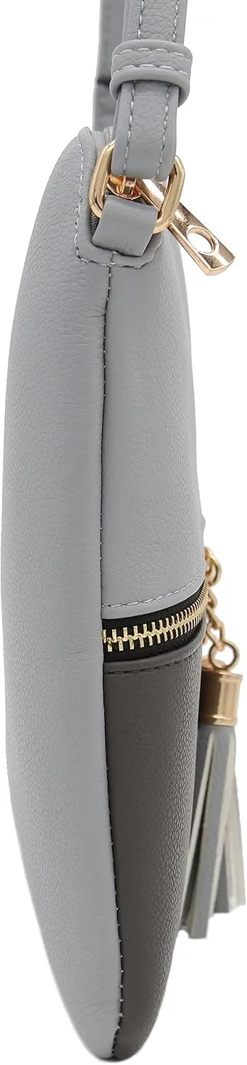 DELUXITY Lightweight Medium Crossbody Bag with Tassel