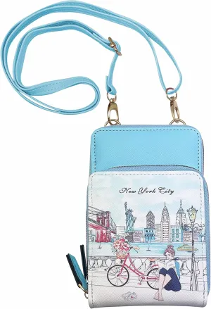 DESIGN U.S.A. SOUVENIR Girls & WomenFashion Elegant Crossbody Cell Phone Multiple Pockets Credit Card Slots
