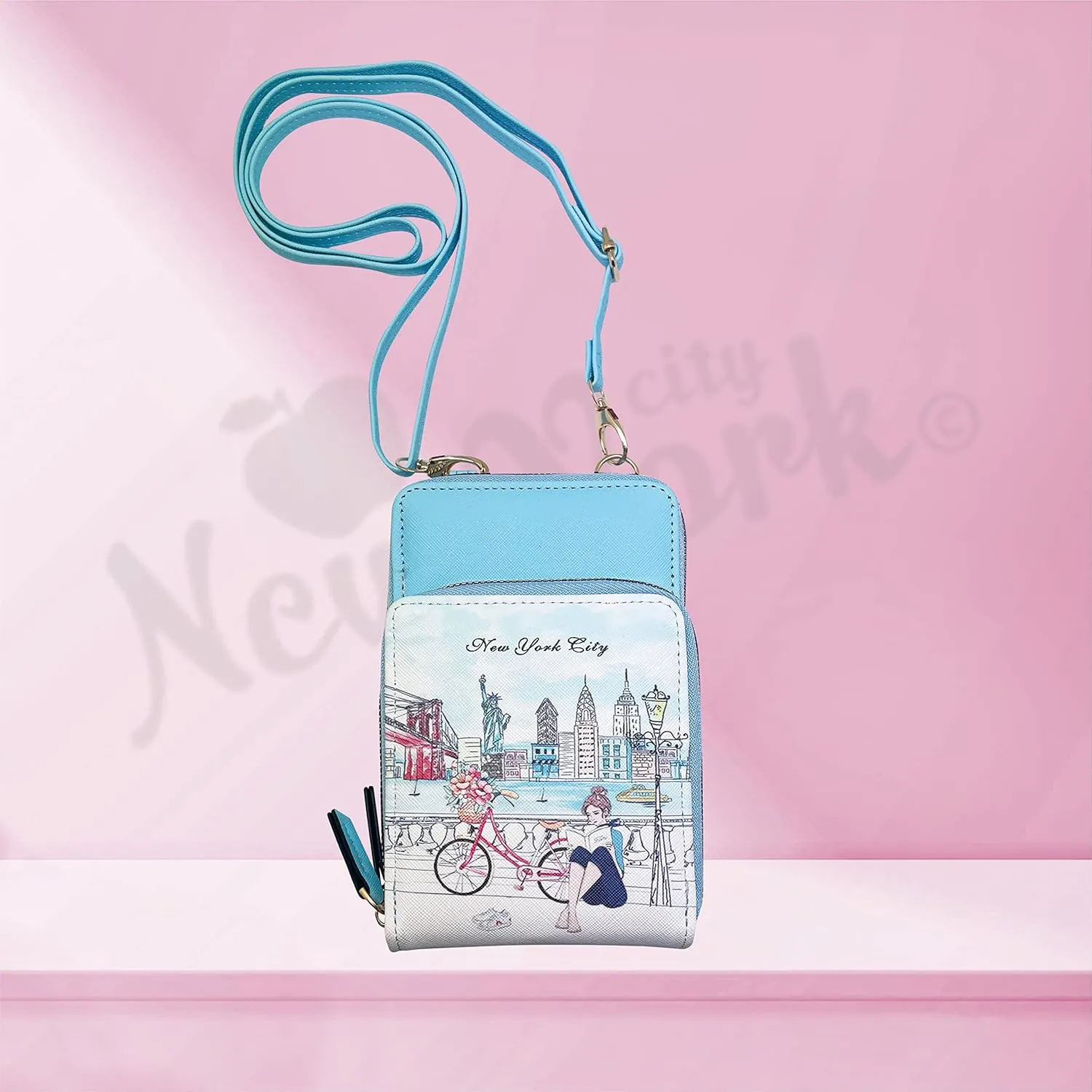 DESIGN U.S.A. SOUVENIR Girls & WomenFashion Elegant Crossbody Cell Phone Multiple Pockets Credit Card Slots
