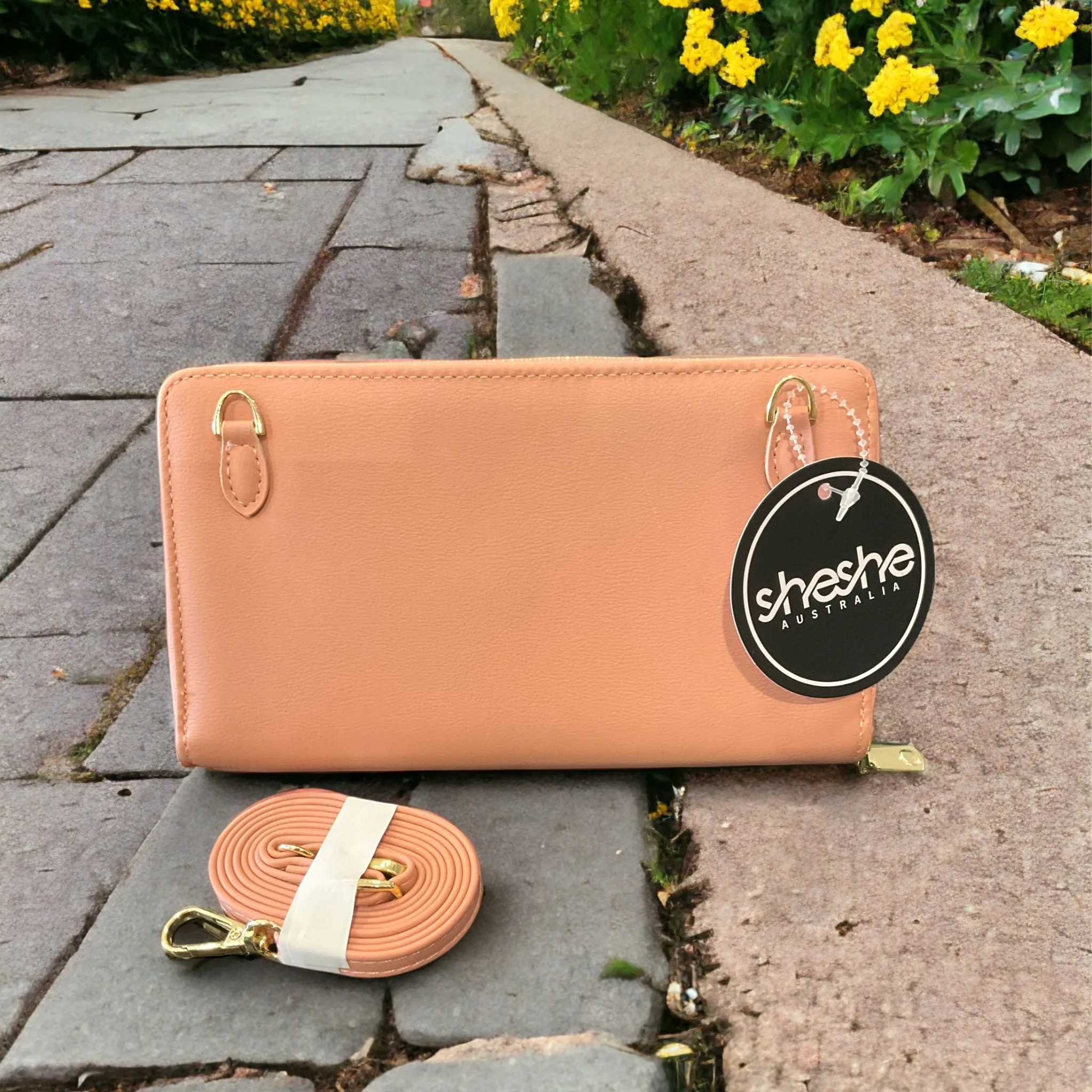 Diamante Zip Purse - Dusty Pink