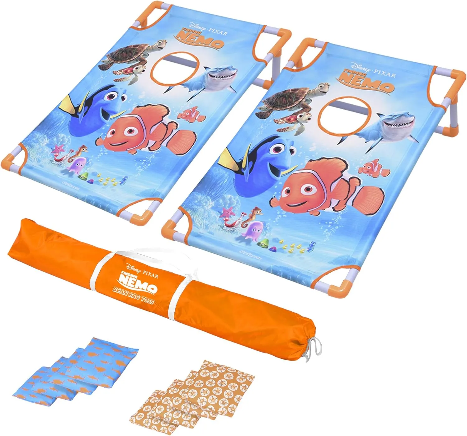 Disney Pixar Bean Bag Toss Game Set by GoSports Includes 8 Bean Bags with Portable Carrying Case - Frozen, Cars, Finding Nemo, Toy Story