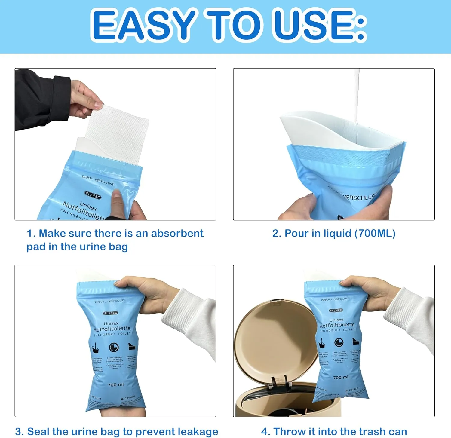 Disposable Urine Bag,12/5 PCS Urine Bag,700ml Pee Bags for Travel for Women/Men,Vomit Bags Suitable for Outdoor Camping Traffic Jam Pregnant Women Patients