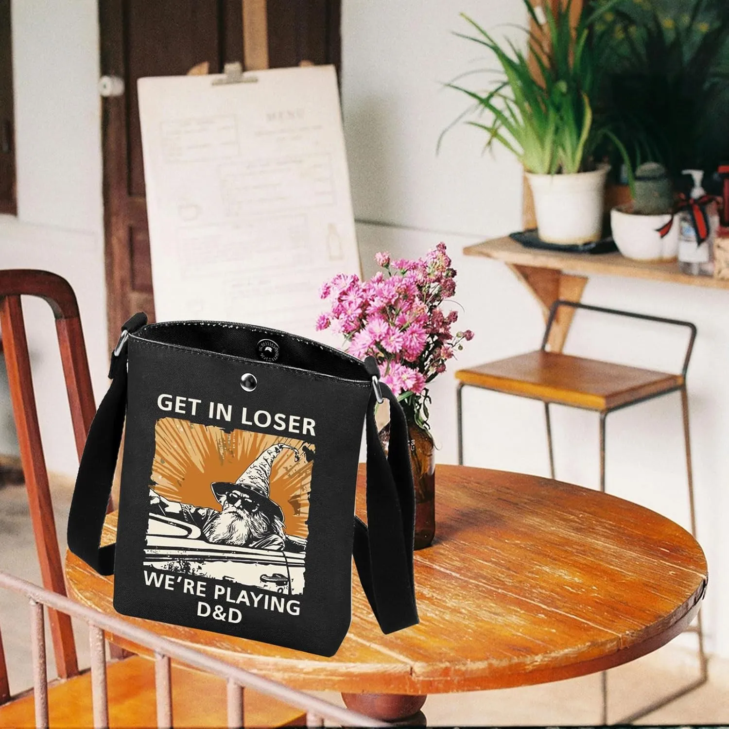 DND Gift Get In Loser We're Playing D&D Crossbody Bag Minimalist DND Handbag DND Group Gift Dungeon Master Handle Bag