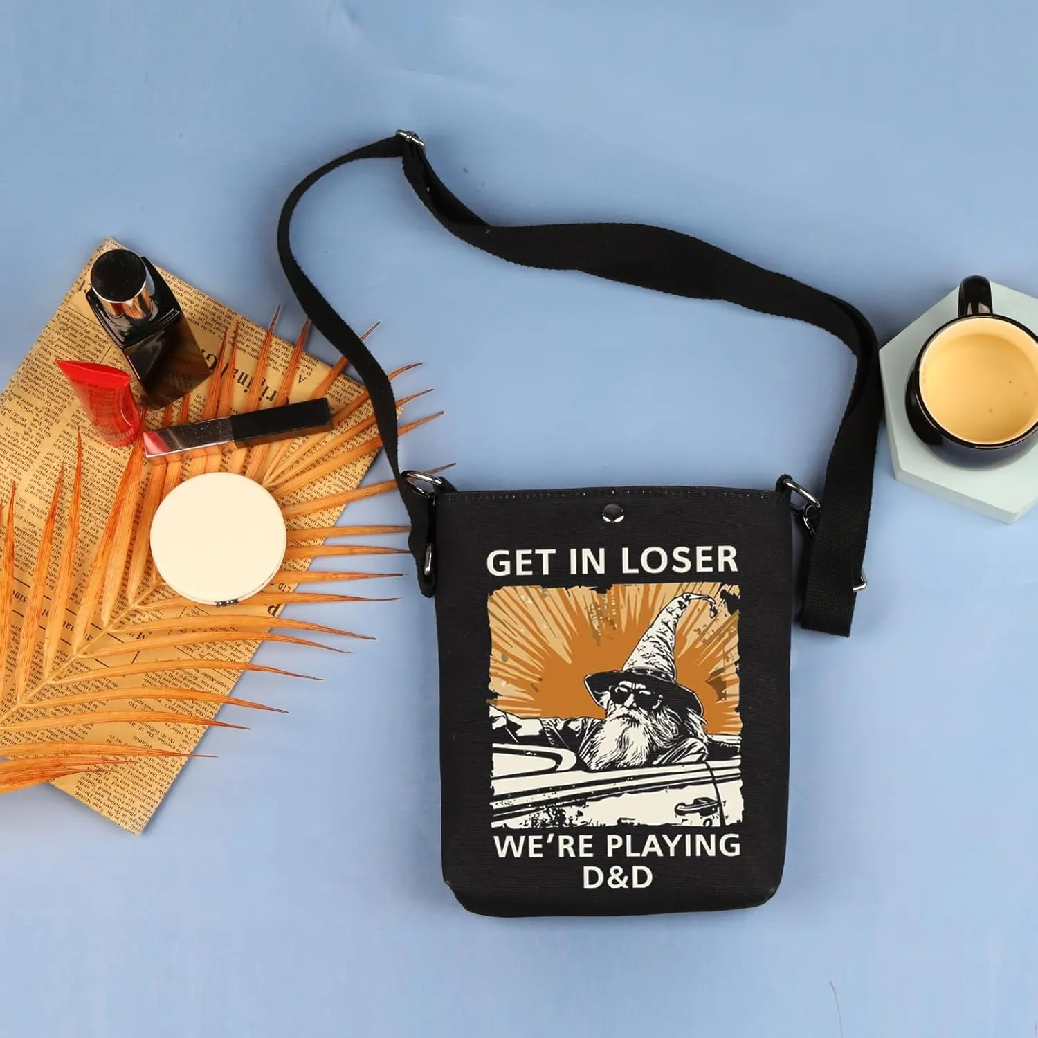 DND Gift Get In Loser We're Playing D&D Crossbody Bag Minimalist DND Handbag DND Group Gift Dungeon Master Handle Bag