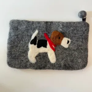 Dog Wool Felt Coin Purse Bags