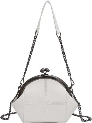 Downupdown Women Purses Handbags Kiss Lock Satchel Bag Chain Shoulder Bag PU Leather Hobo Bags Crossbody Bag Clutch Wallet