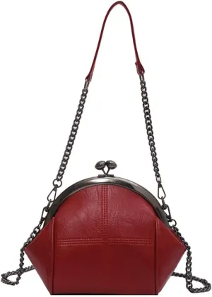 Downupdown Women Purses Handbags Kiss Lock Satchel Bag Chain Shoulder Bag PU Leather Hobo Bags Crossbody Bag Clutch Wallet