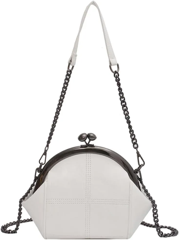 Downupdown Women Purses Handbags Kiss Lock Satchel Bag Chain Shoulder Bag PU Leather Hobo Bags Crossbody Bag Clutch Wallet