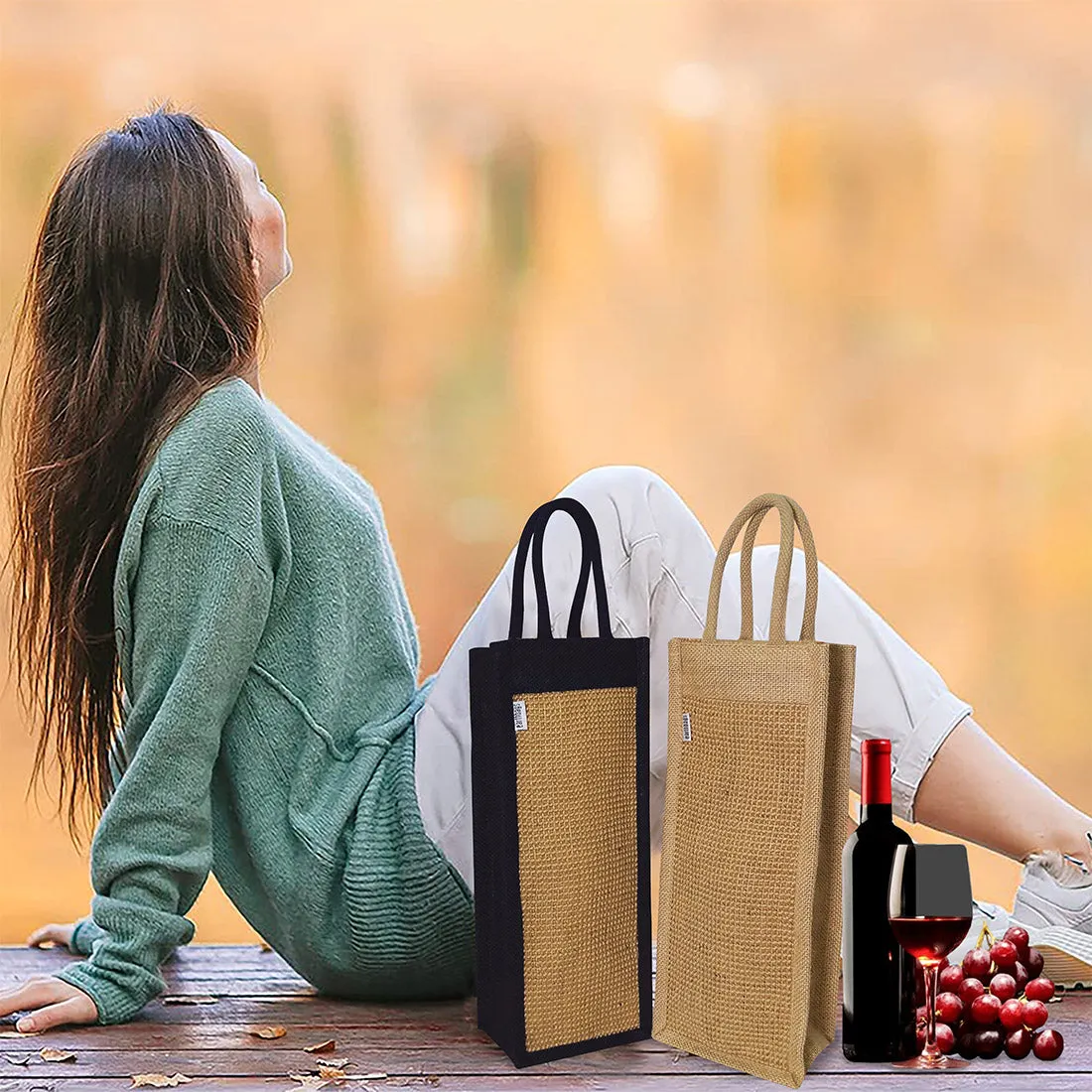 ELEGANT JUTE : HANDWOVEN MATT WEAVE WINE CARRIER FOR EVERY OCCASION