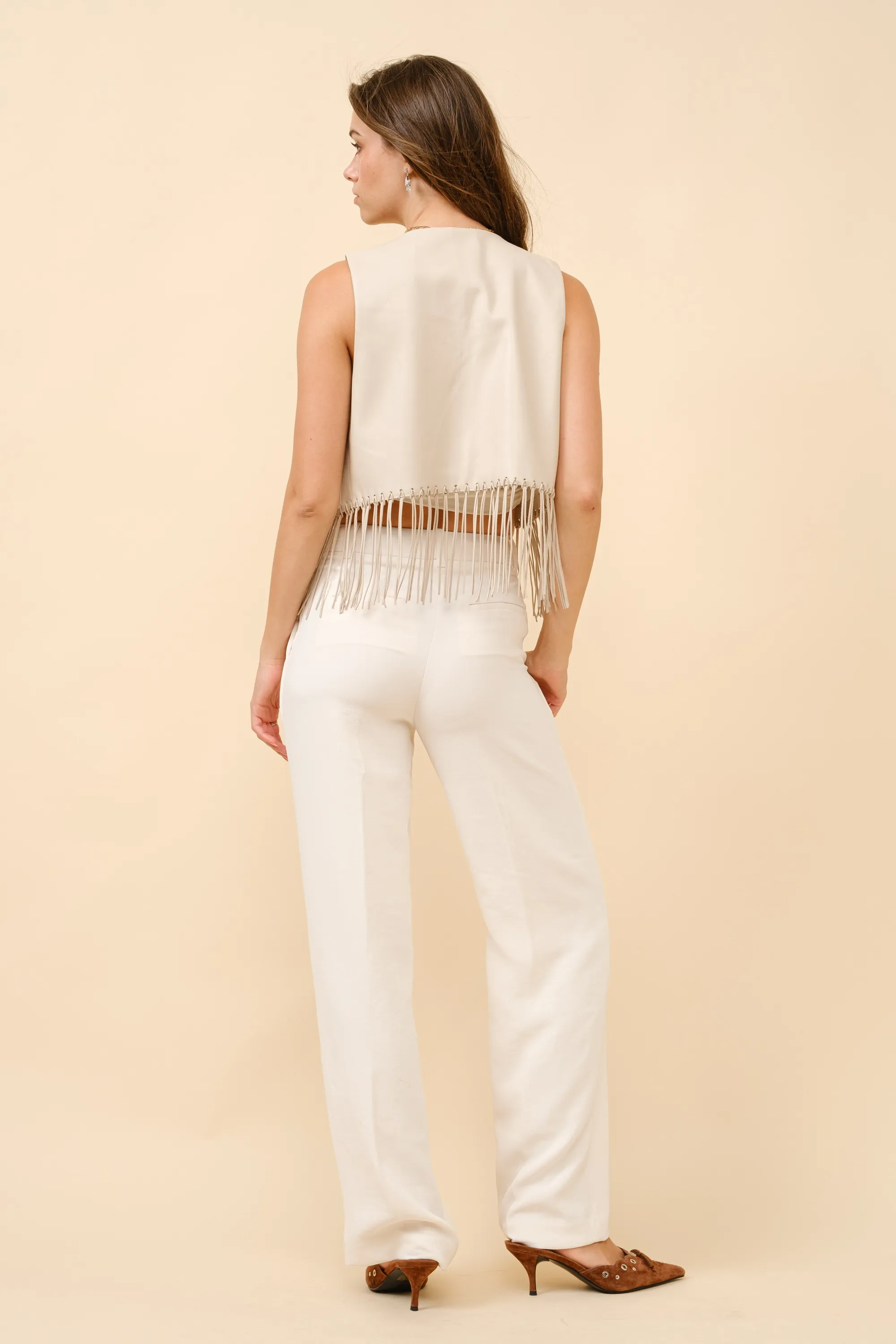 Embellished Fringe Vest