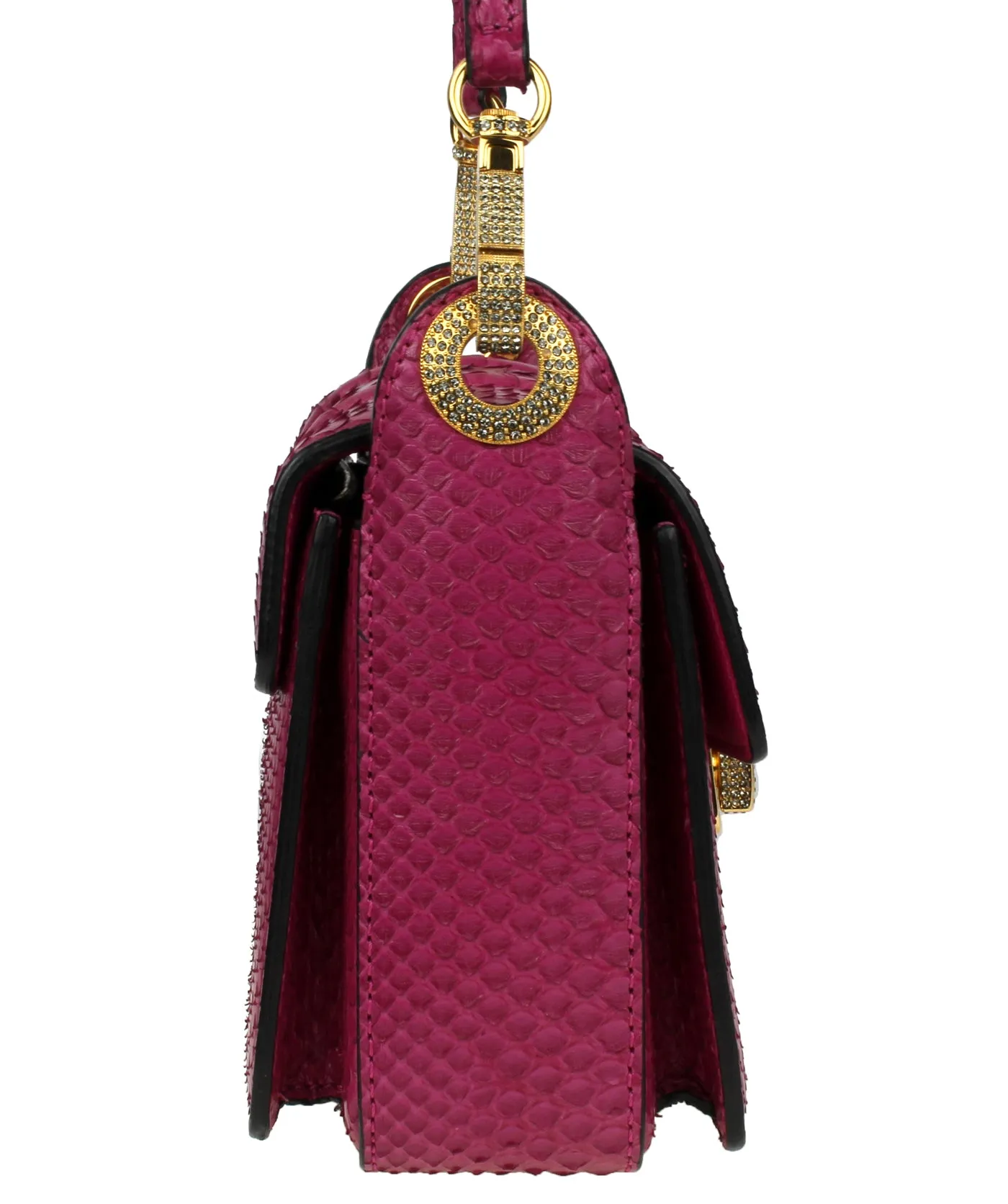 Embellished Python Shoulder Bag