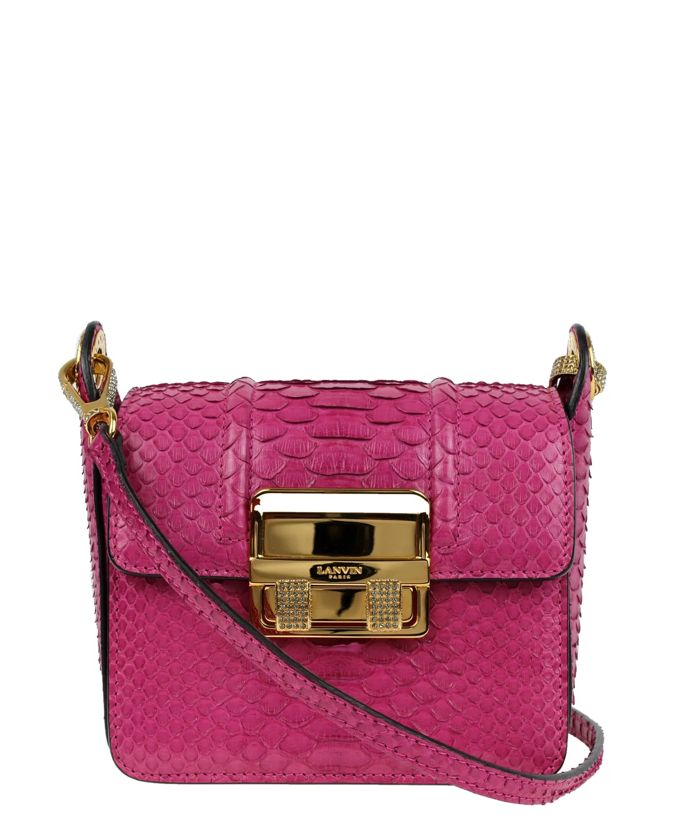 Embellished Python Shoulder Bag