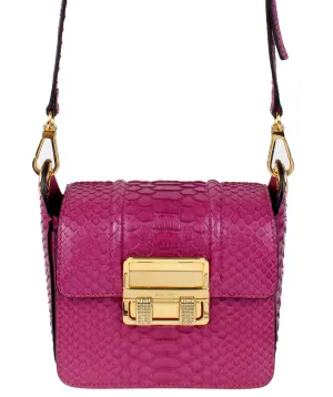 Embellished Python Shoulder Bag