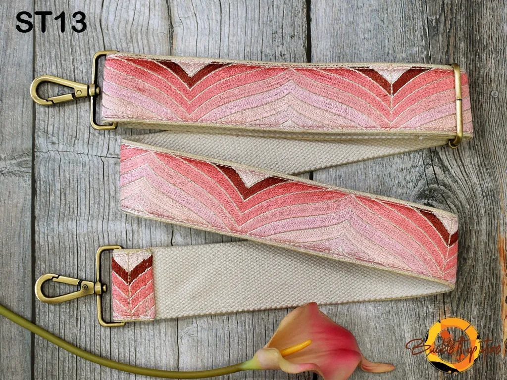 Embroidery Replacement Strap Purse Strap Crossbody Strap for Purses Embroidered Boho Bags Strap Boho Guitar Strap Handbag Strap gift for her