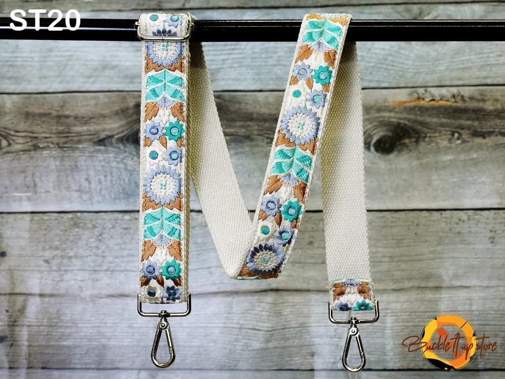 Embroidery Replacement Strap Purse Strap Crossbody Strap for Purses Embroidered Boho Bags Strap Boho Guitar Strap Handbag Strap gift for her