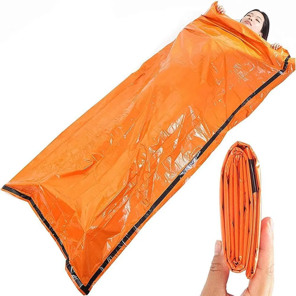 Emergency Sleeping Bag, Portable Emergency Blanket Survival Gear, Emergency Bivvy Thermal Sleeping Bag Camping, Waterproof Sack Blanket for Camping, Hiking, Outdoor