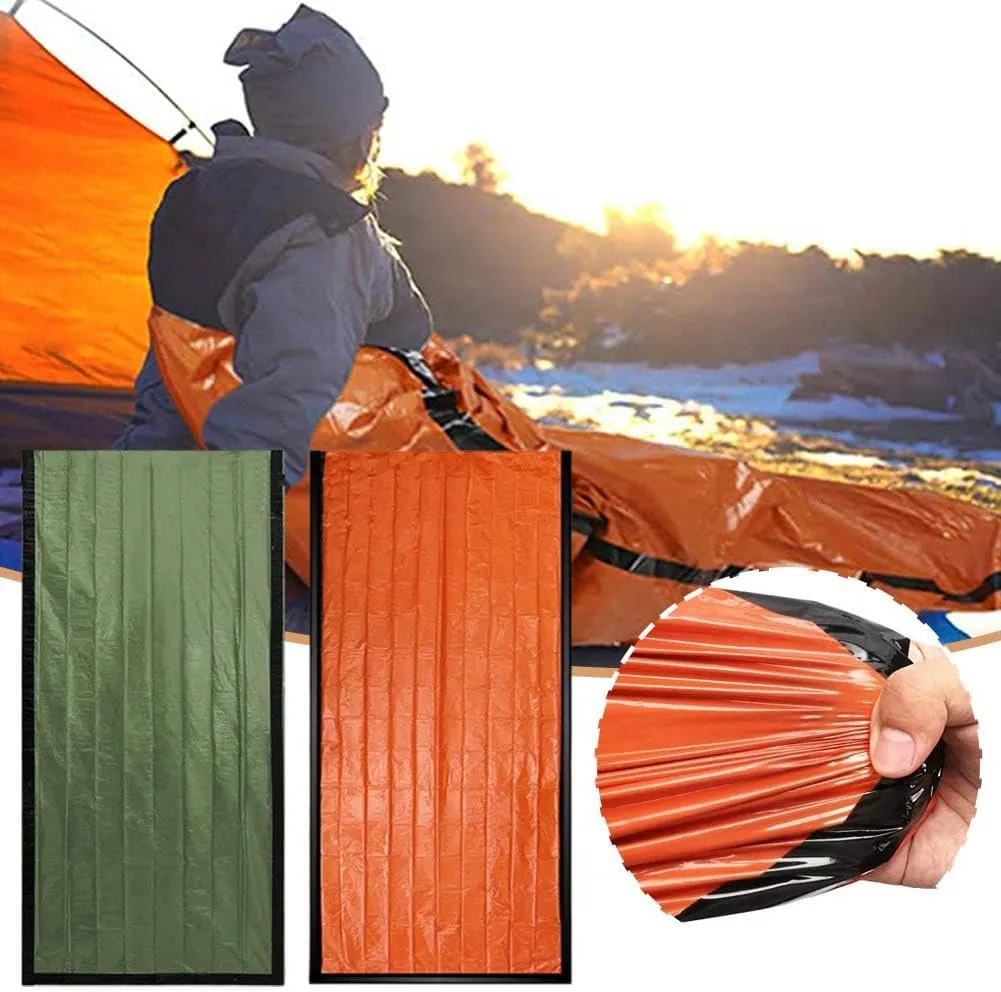 Emergency Sleeping Bag, Portable Emergency Blanket Survival Gear, Emergency Bivvy Thermal Sleeping Bag Camping, Waterproof Sack Blanket for Camping, Hiking, Outdoor