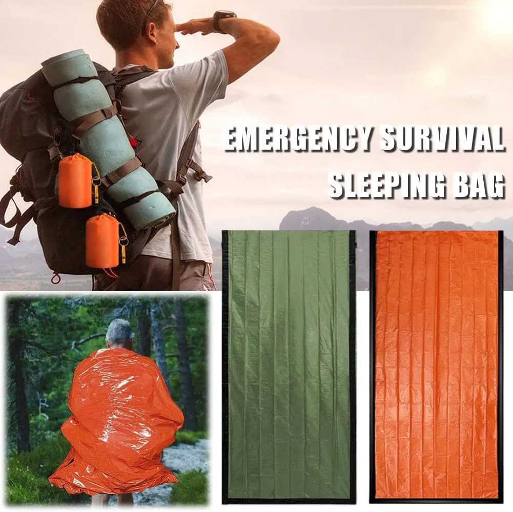 Emergency Sleeping Bag, Portable Emergency Blanket Survival Gear, Emergency Bivvy Thermal Sleeping Bag Camping, Waterproof Sack Blanket for Camping, Hiking, Outdoor