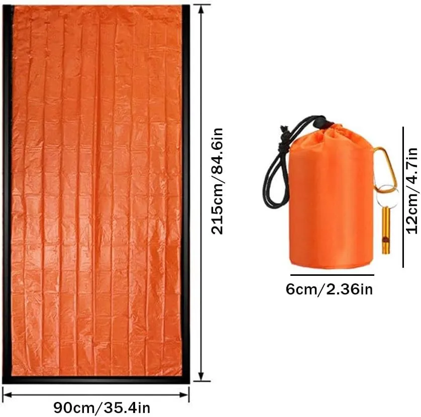 Emergency Sleeping Bag, Portable Emergency Blanket Survival Gear, Emergency Bivvy Thermal Sleeping Bag Camping, Waterproof Sack Blanket for Camping, Hiking, Outdoor