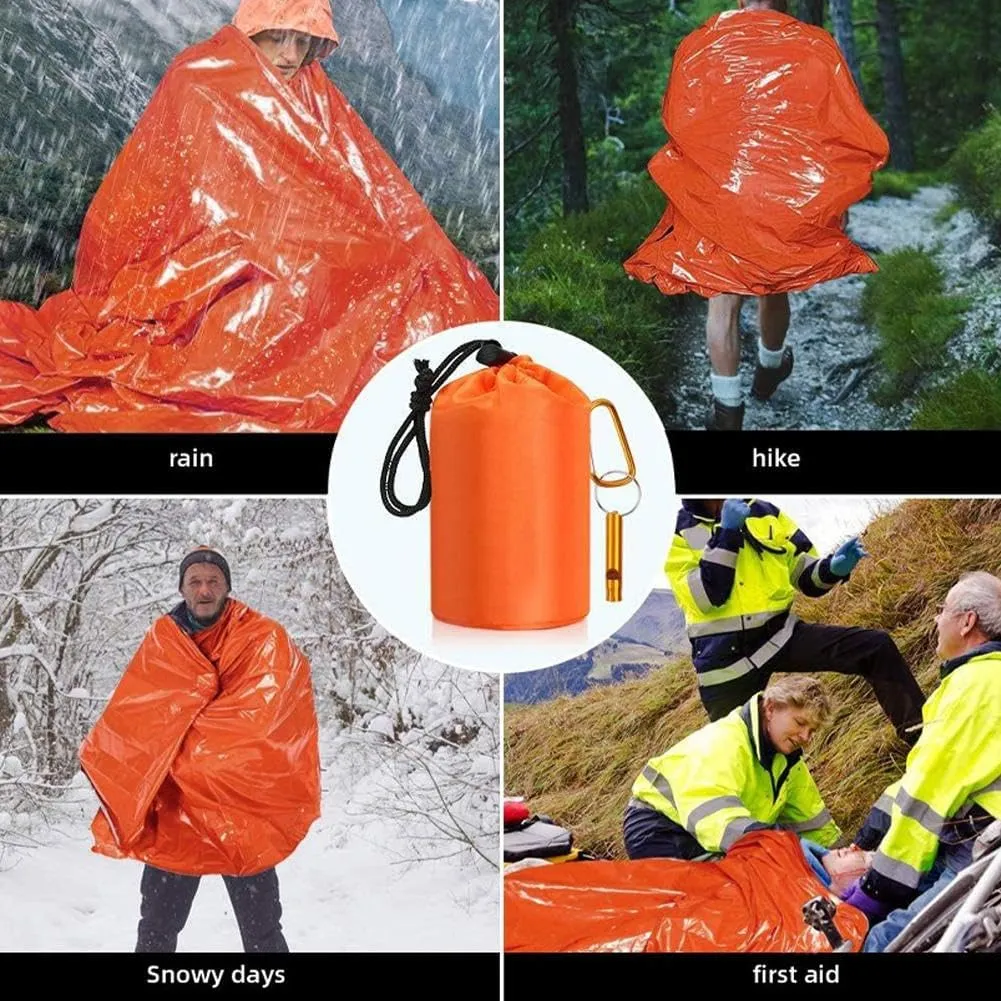 Emergency Sleeping Bag, Portable Emergency Blanket Survival Gear, Emergency Bivvy Thermal Sleeping Bag Camping, Waterproof Sack Blanket for Camping, Hiking, Outdoor