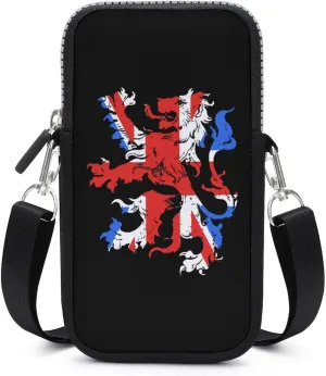 England British Lion Crossbody Cell Phone Purse Crossbody Mini Bag Fashion Phone Pouch Wallet with Detachable Strap