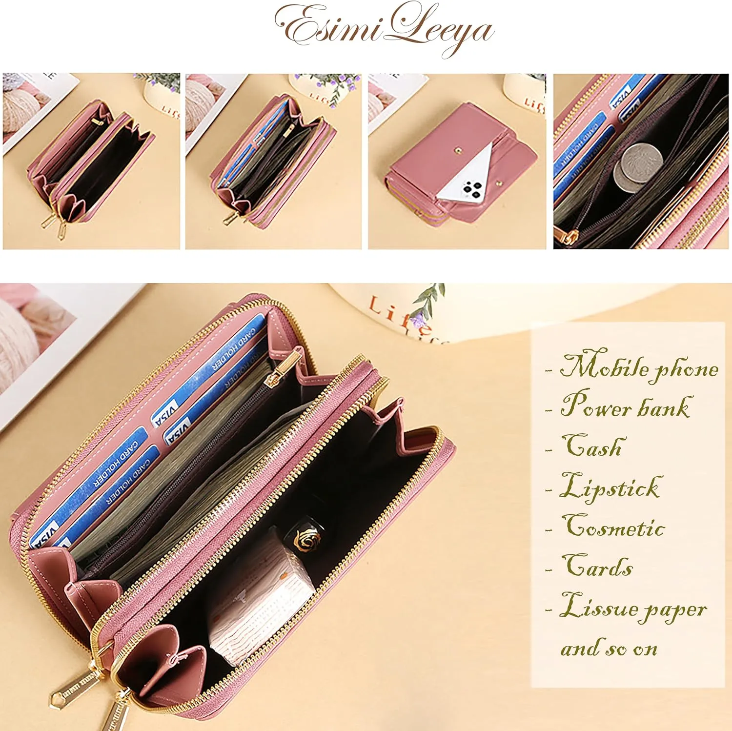 Esimileeya Compact Small Crossbody Bags for Women Trendy Clutch Handbag Purses for Women Lady Cell Phone Wallet Shoulder Bag