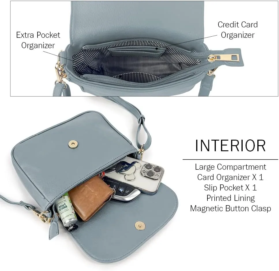 EVVE Small Crossbody Bags for Women Trendy Flap Saddle Purses with Tassel Vegan leather Shoulder bag