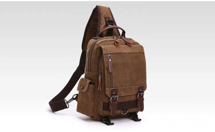 Exquisite Outdoor Canvas Crossbody Bag Travel Shoulder Bag- Blue
