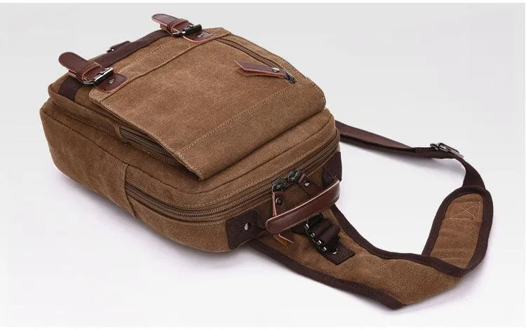 Exquisite Outdoor Canvas Crossbody Bag Travel Shoulder Bag- Blue