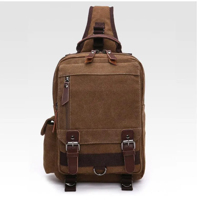Exquisite Outdoor Canvas Crossbody Bag Travel Shoulder Bag- Blue