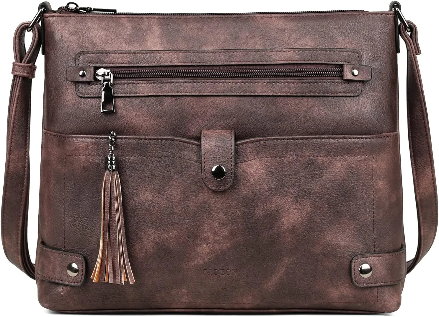 FADEON Large Crossbody Purses for Women Crossbody Bag, Designer Leather Cross Body Purses Multi Pocket Shoulder Bag