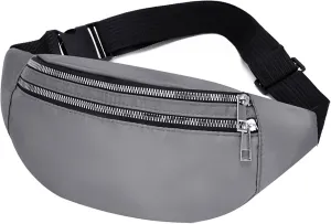 Fanny Pack Men Waist Bag Breast Package Waterproof Outdoor Sports Chest Bag Pouch Korean-Style Fanny Pouch Crossbody Male Banana Bags (Gray)