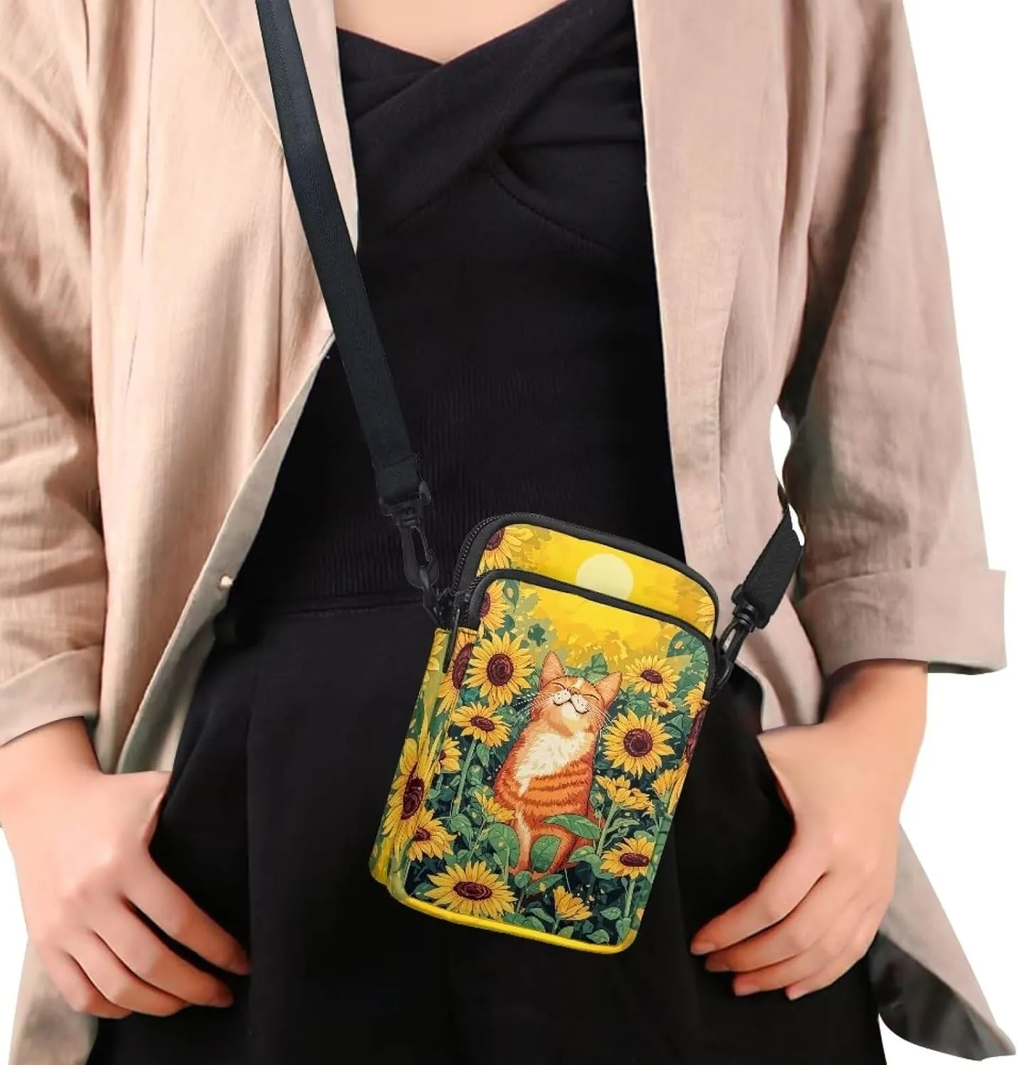 Fashion Crossbody Bags Organizer, Small Phone Purse Wallet with Detachable Shoulder Strap for Travel