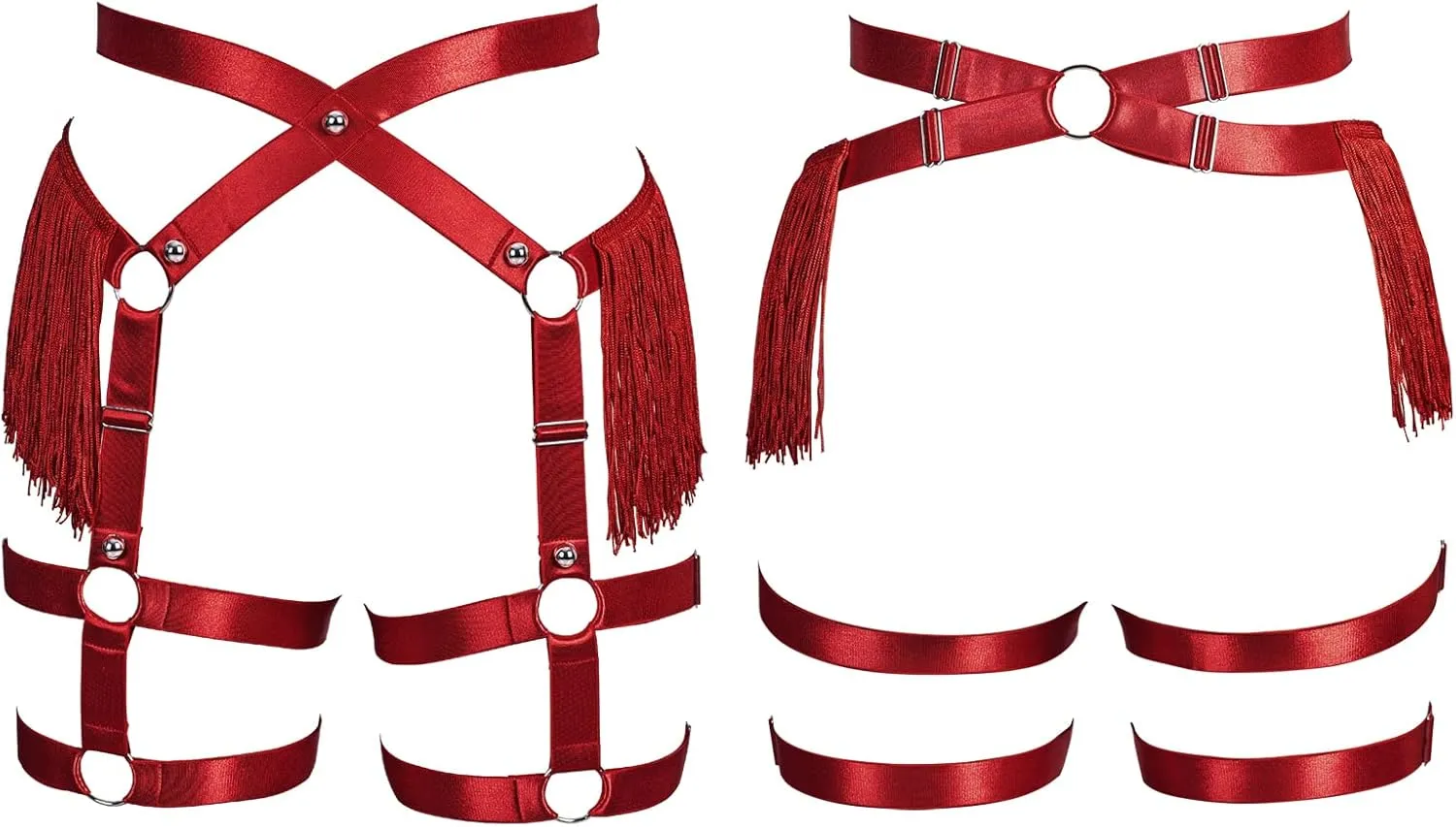 Fashion Lady Body Harness Punk Gothic Tassel Garter Belts Leg Strap Full Cage Halloween Rave Photography Dance