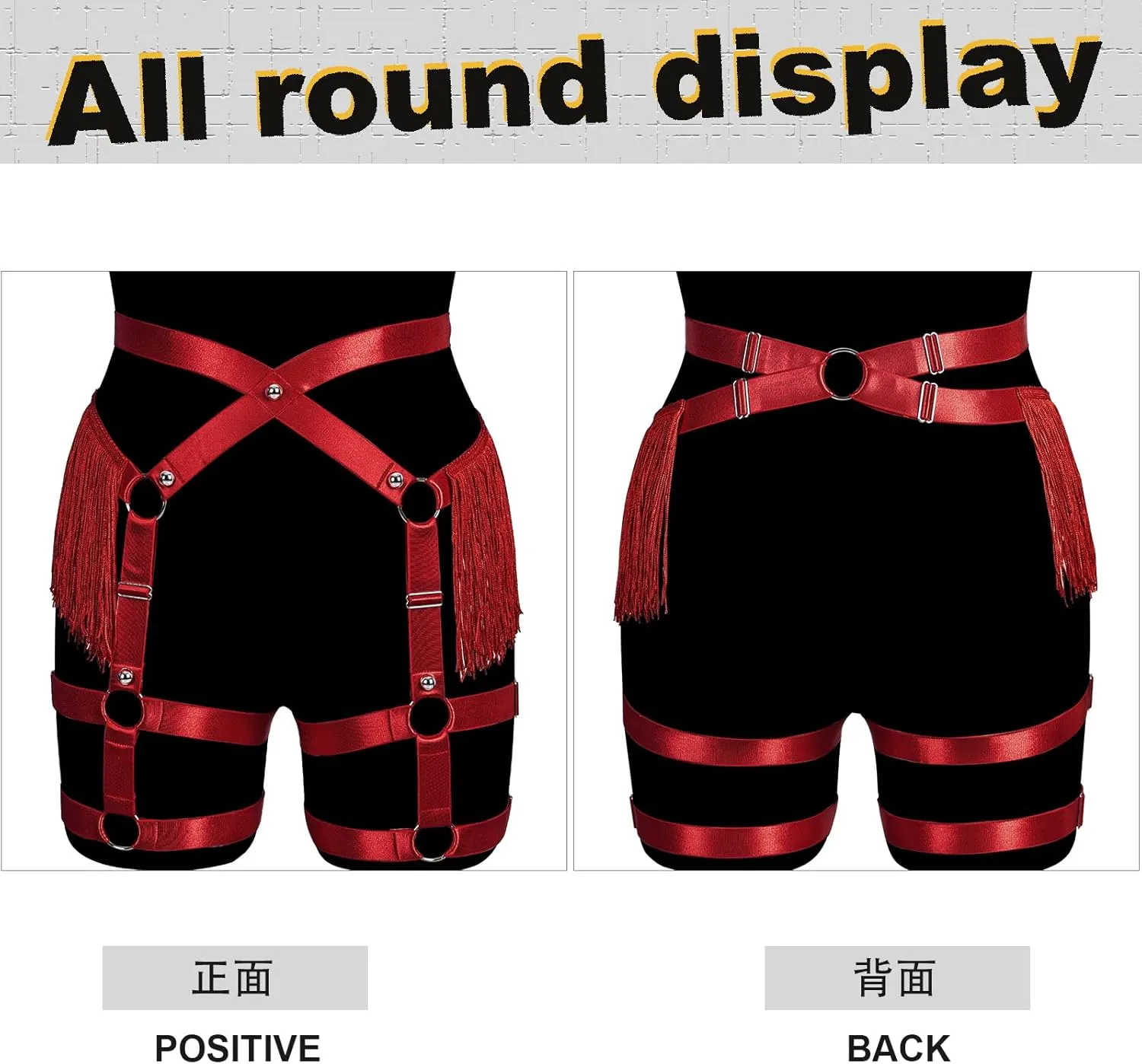 Fashion Lady Body Harness Punk Gothic Tassel Garter Belts Leg Strap Full Cage Halloween Rave Photography Dance