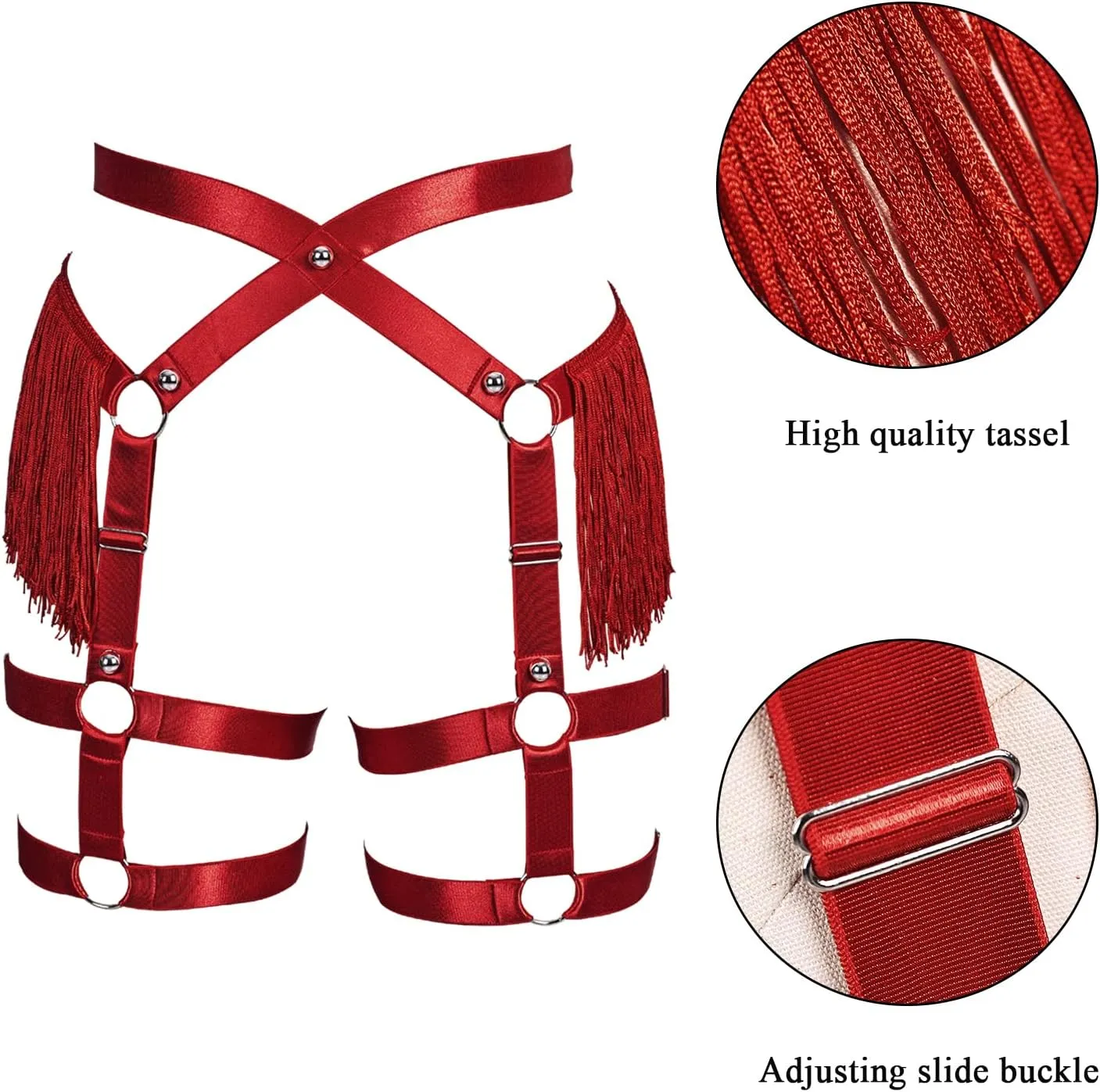 Fashion Lady Body Harness Punk Gothic Tassel Garter Belts Leg Strap Full Cage Halloween Rave Photography Dance