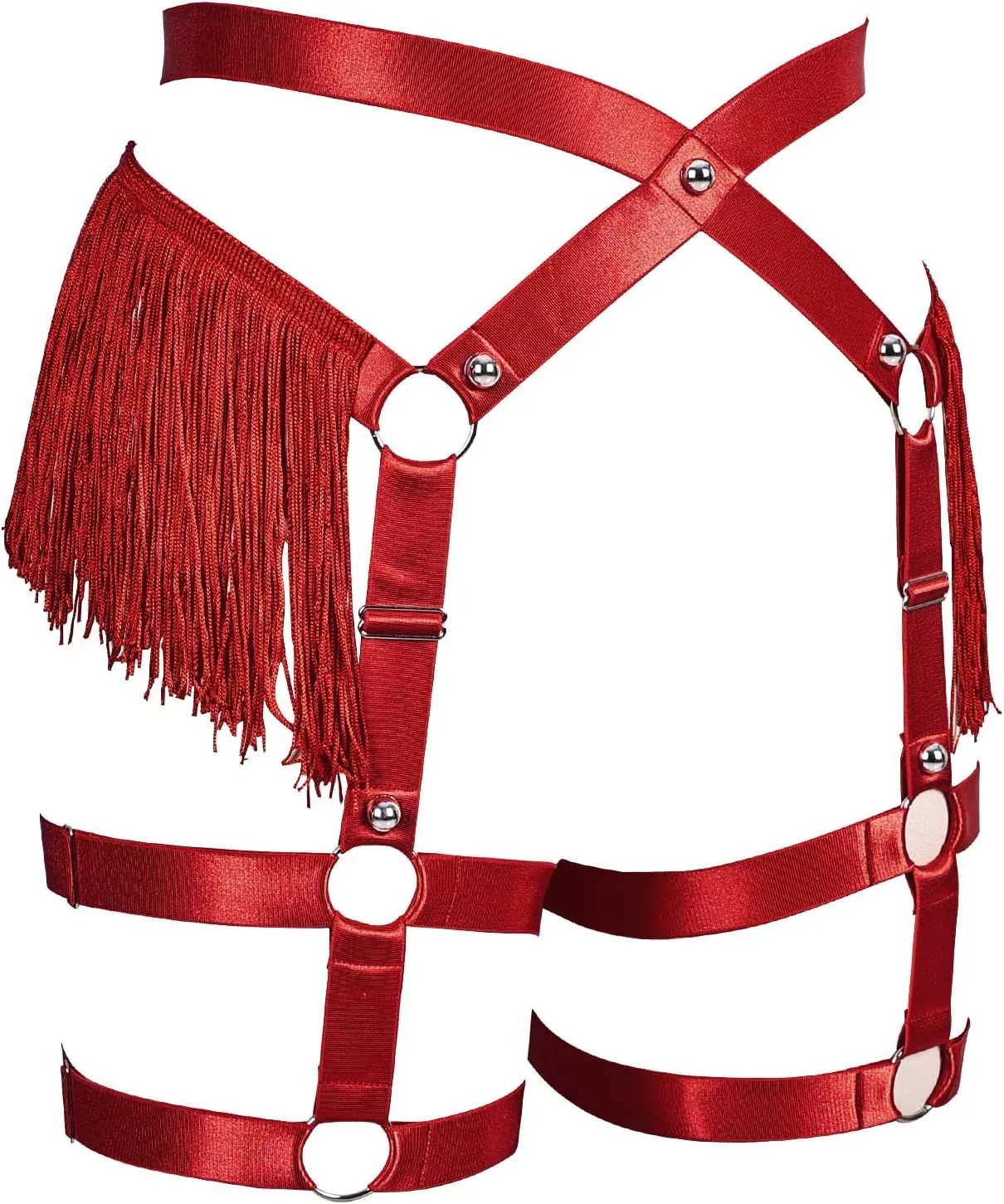 Fashion Lady Body Harness Punk Gothic Tassel Garter Belts Leg Strap Full Cage Halloween Rave Photography Dance