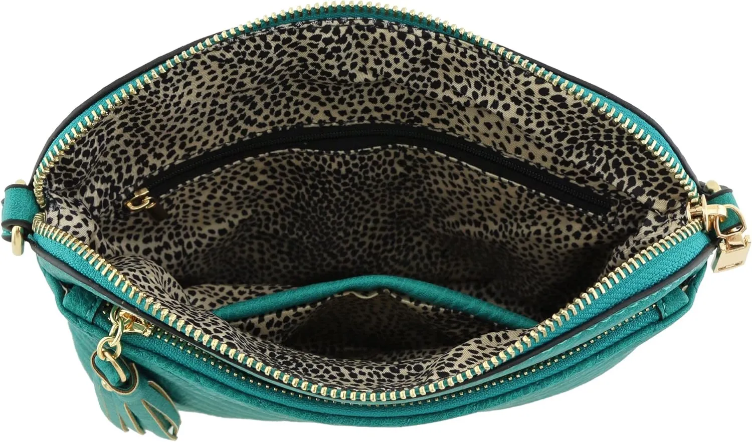 FashionPuzzle Chevron Quilted Medium Crossbody Bag with Tassel Accent