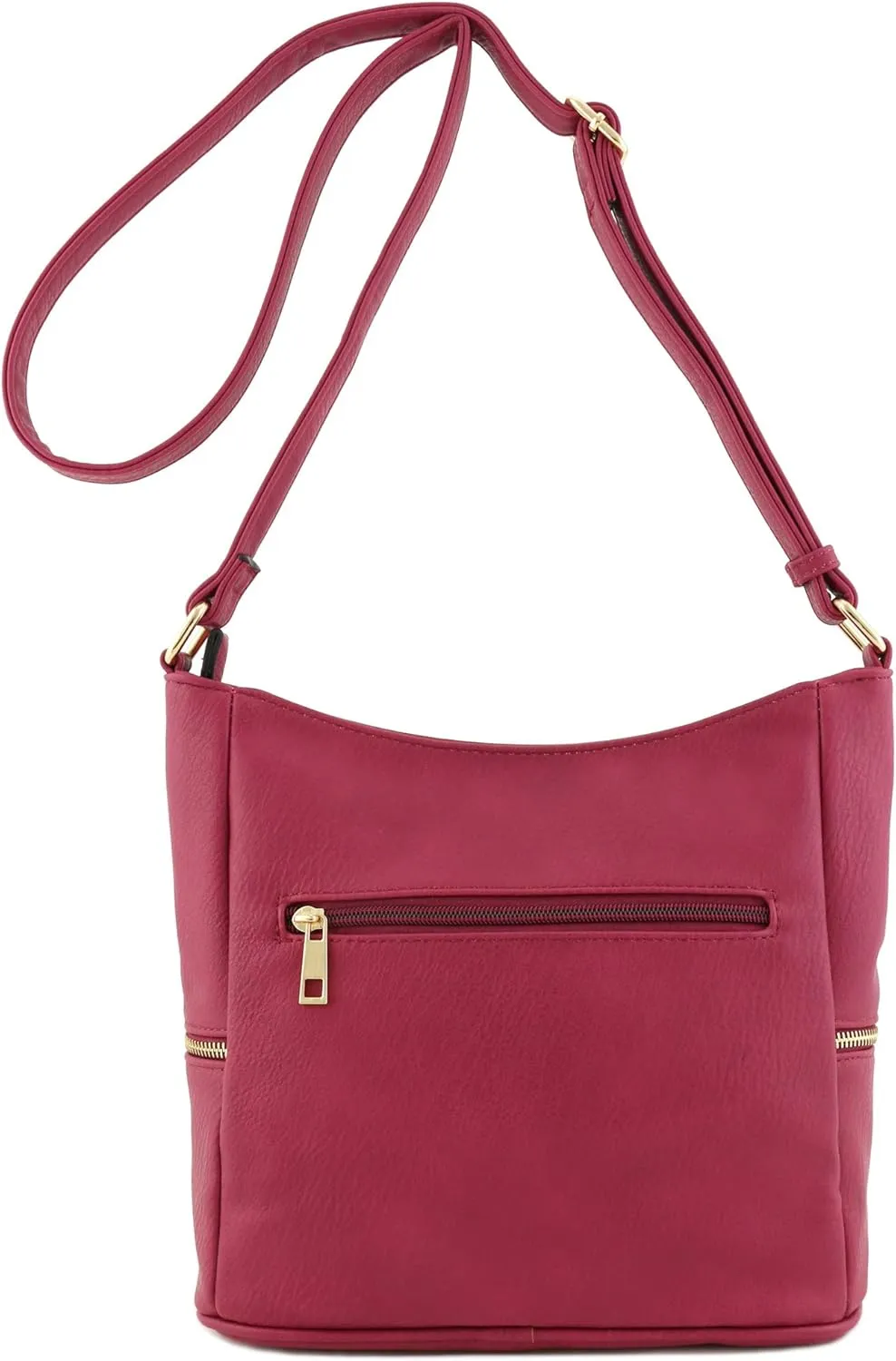 FashionPuzzle Lightweight Tassel Zipper Bucket Crossbody Bag