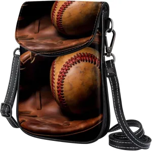Faux Leather Crossbody Bag for Women, Messenger Bag, Shoulder Bag, Baseball Glove