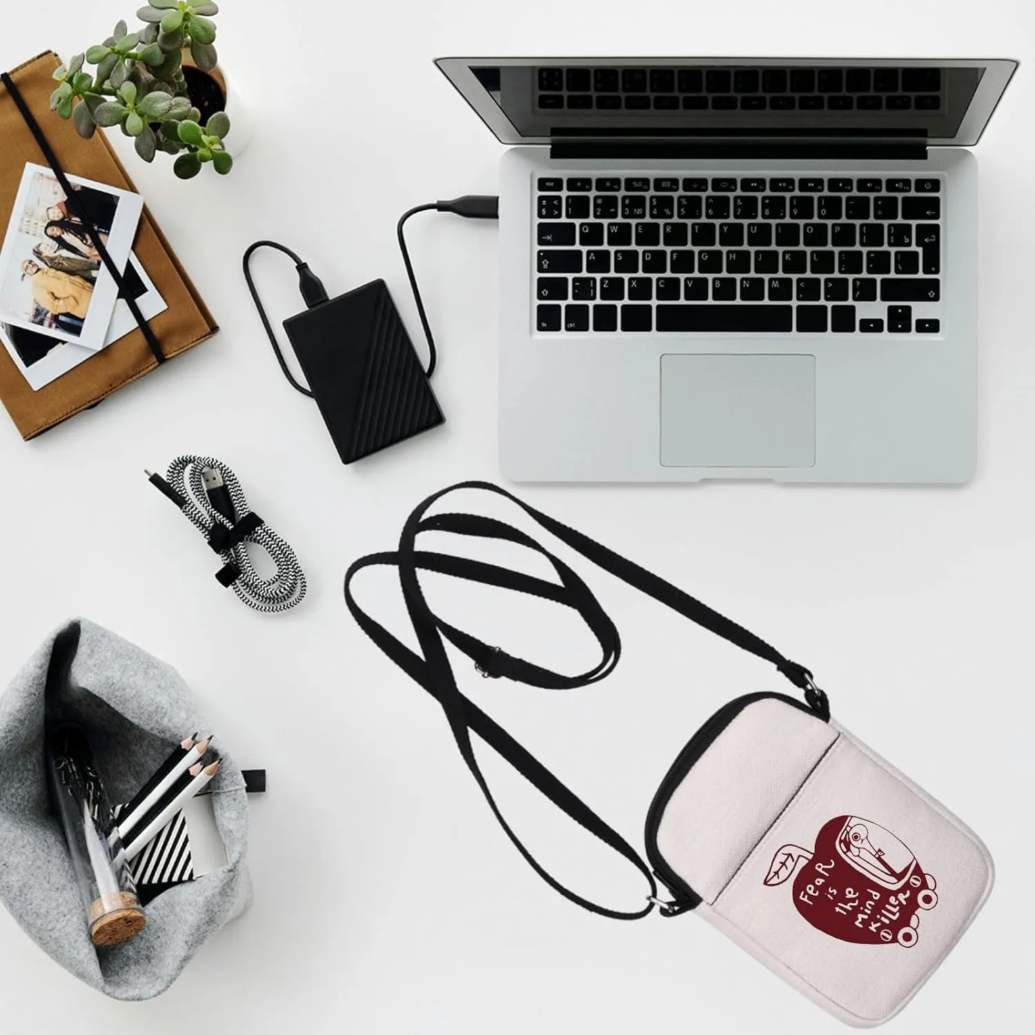 Fear Is The Mind Killer Crossbody Bag Funny Worm Gift Mental Health Zipper Wormy Dune Gift Sandworm Premium Bags Dune Bag