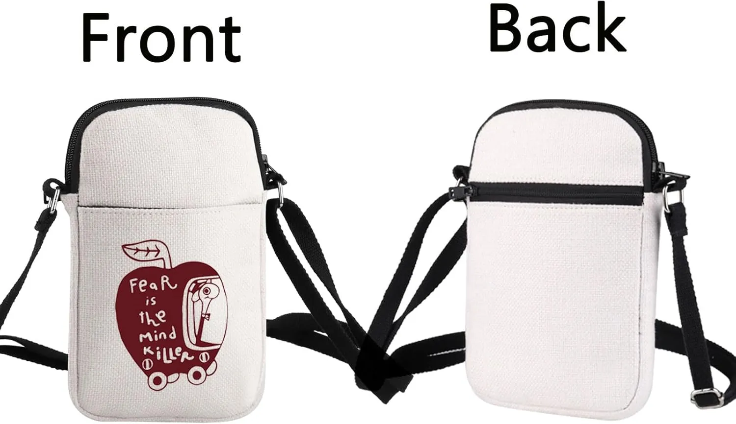 Fear Is The Mind Killer Crossbody Bag Funny Worm Gift Mental Health Zipper Wormy Dune Gift Sandworm Premium Bags Dune Bag