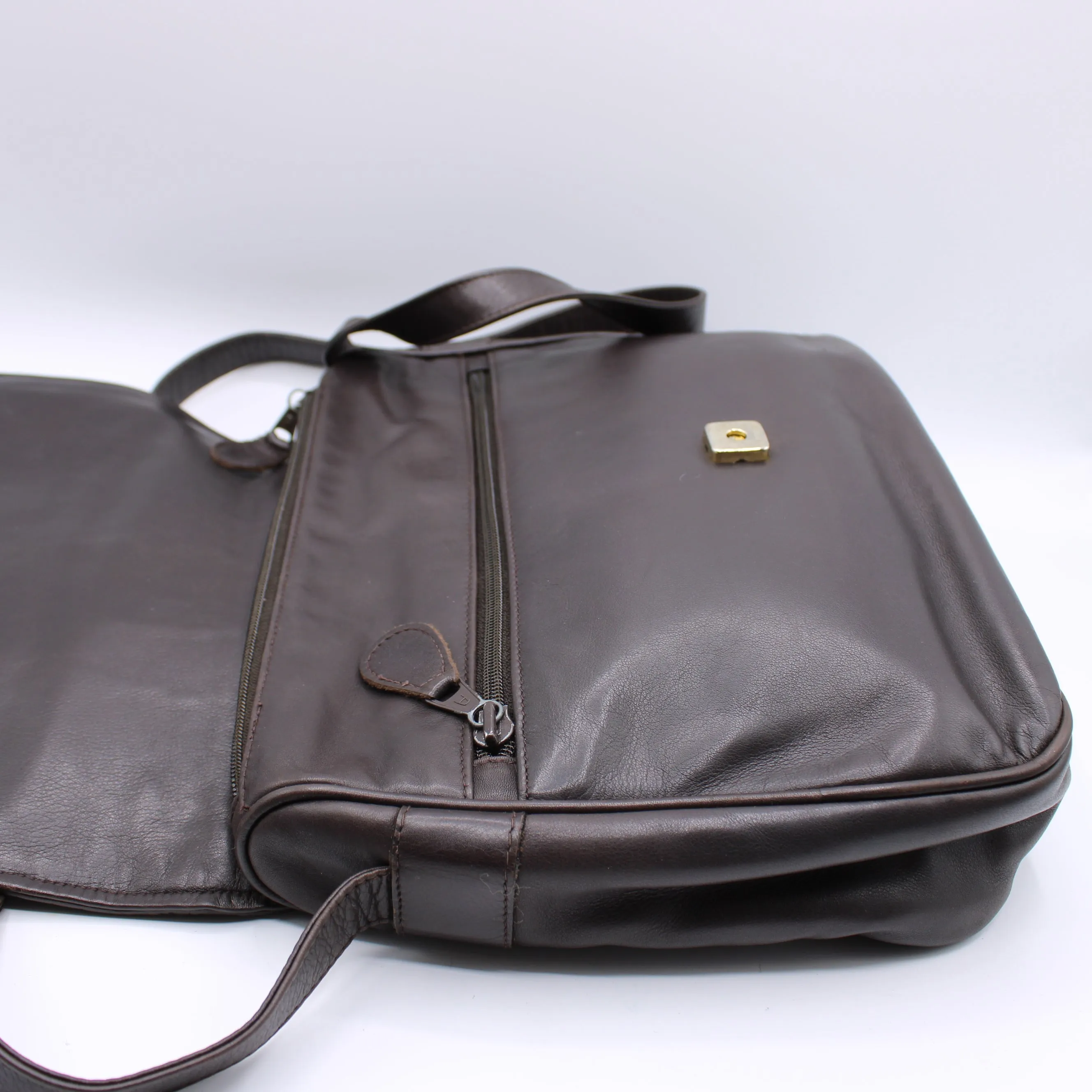 Fendi Brown Woven Leather Flap Crossbody Bag Vintage