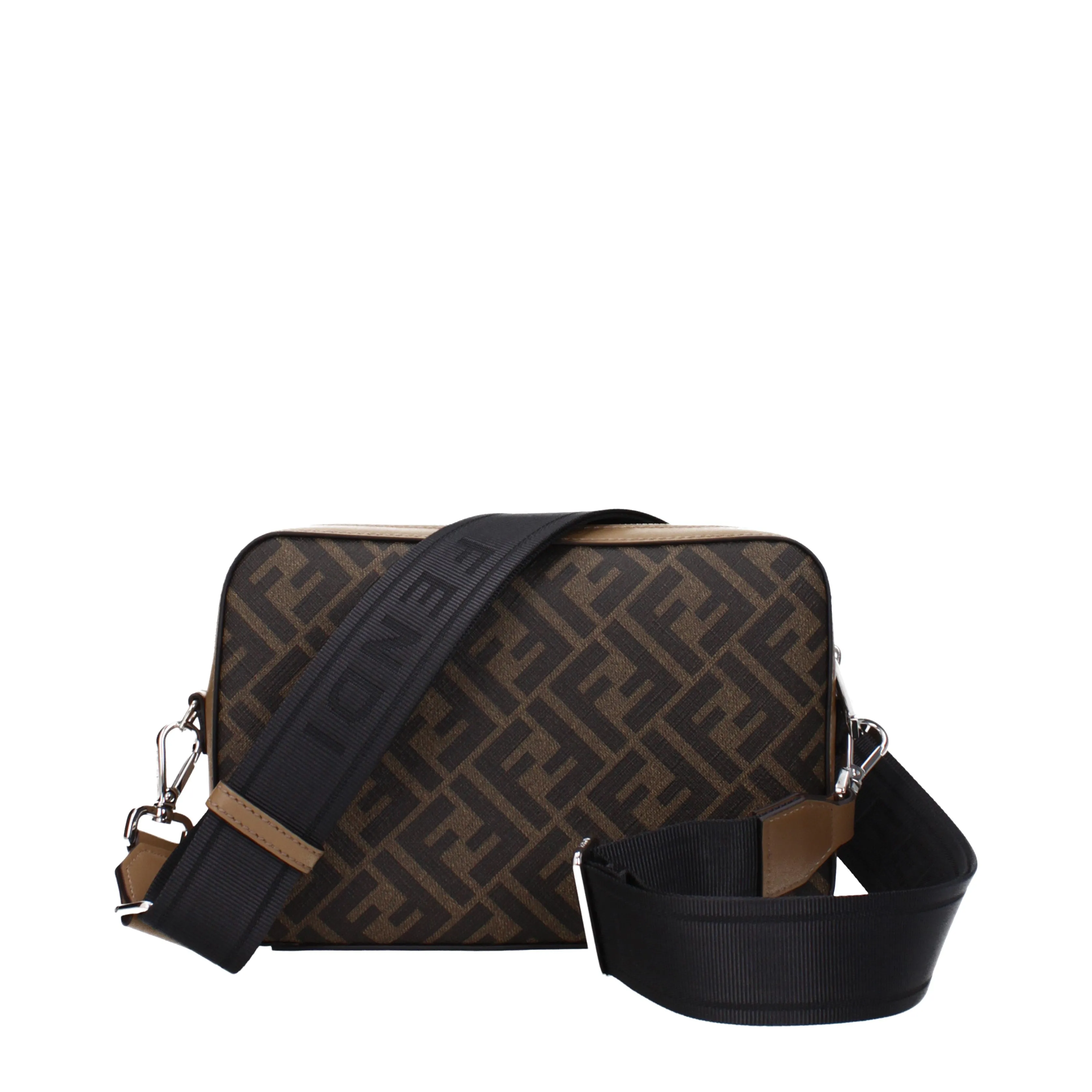 Fendi Shoulder Bags Camera case Man Fabric Brown/Tobacco