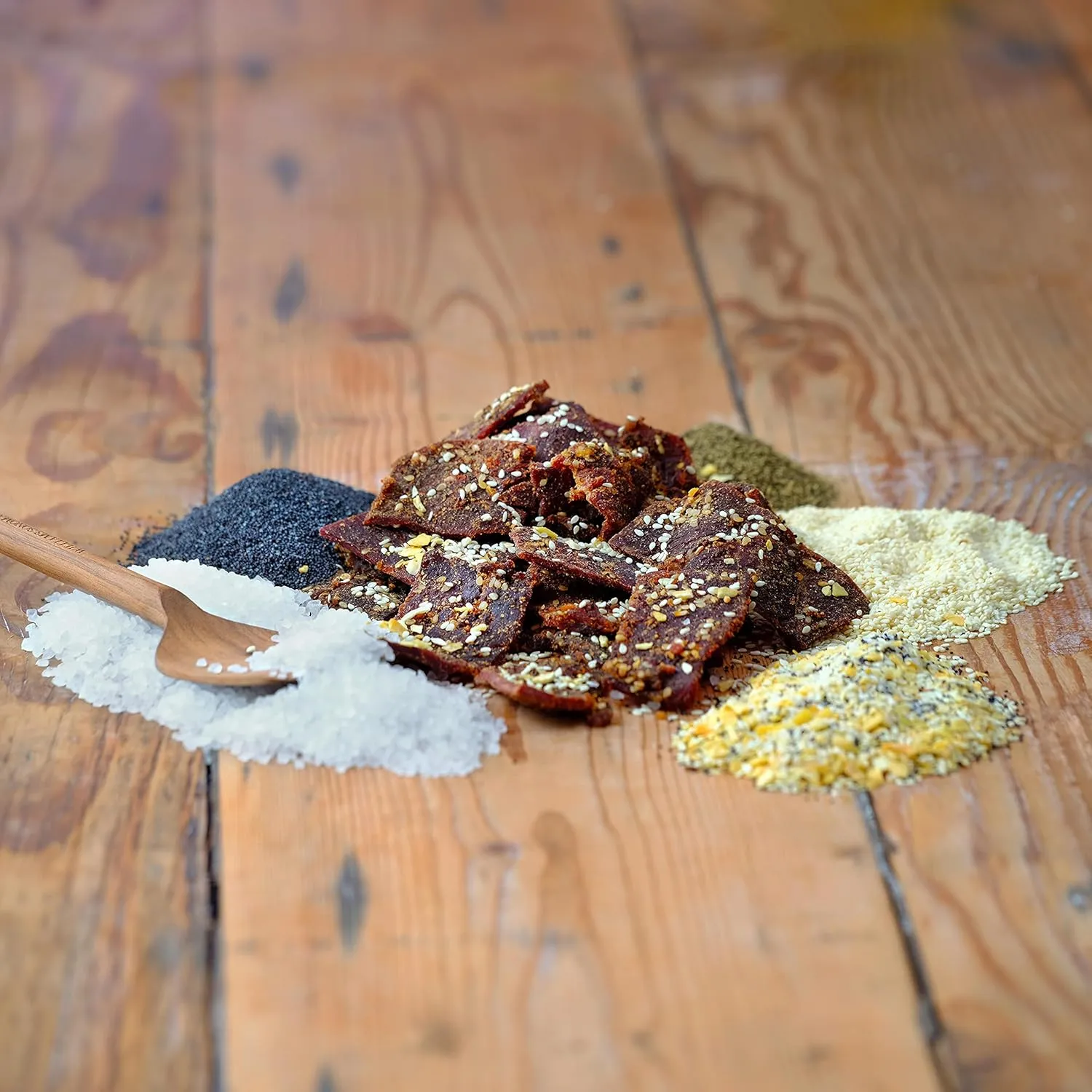 Field Trip Grass Fed Beef Jerky, Healthy Gluten Free Snacks, All Natural, Paleo-Friendly Beef Jerky, High Protein, Low Carb Snack with No Nitrates, 2.2oz Bag, 4 Pack, Everything Bagel